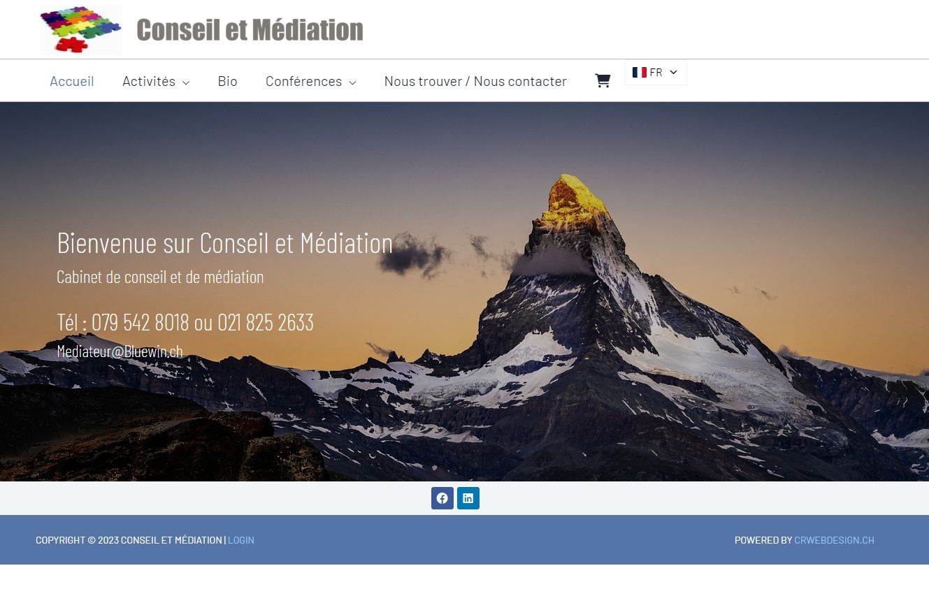 La page d'accueil d'un site Internet présentant des "Réalisations" de montagne à couper le souffle.